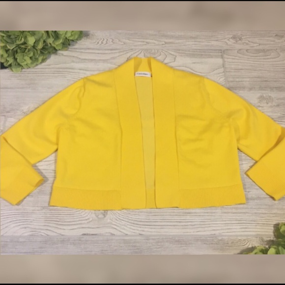 Calvin Klein Sweaters - Calvin Klein Yellow Cropped Shrug